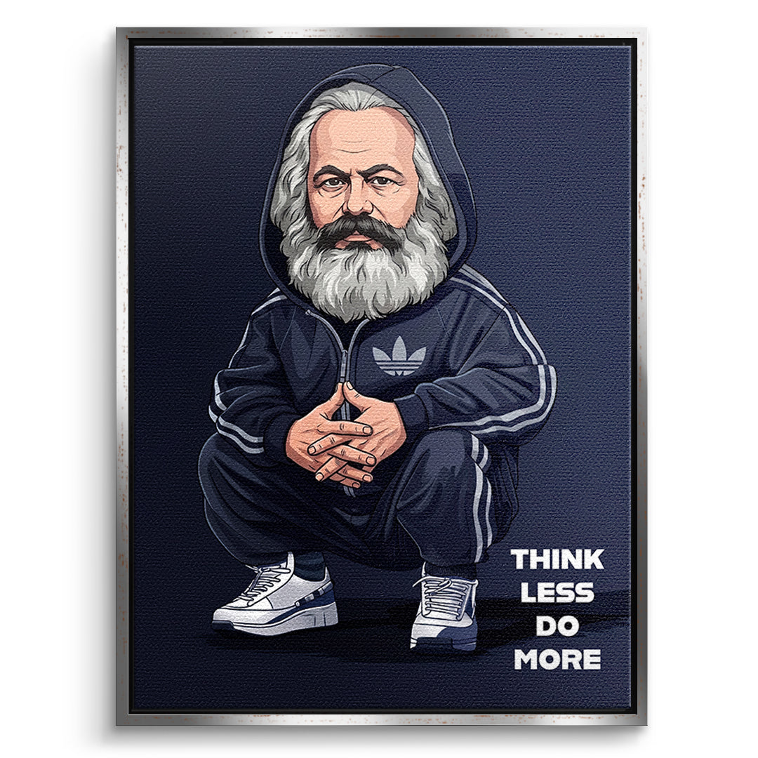 DOTCOMCANVAS Karl Marx Swag Leinwandbild Vorderansicht Silber