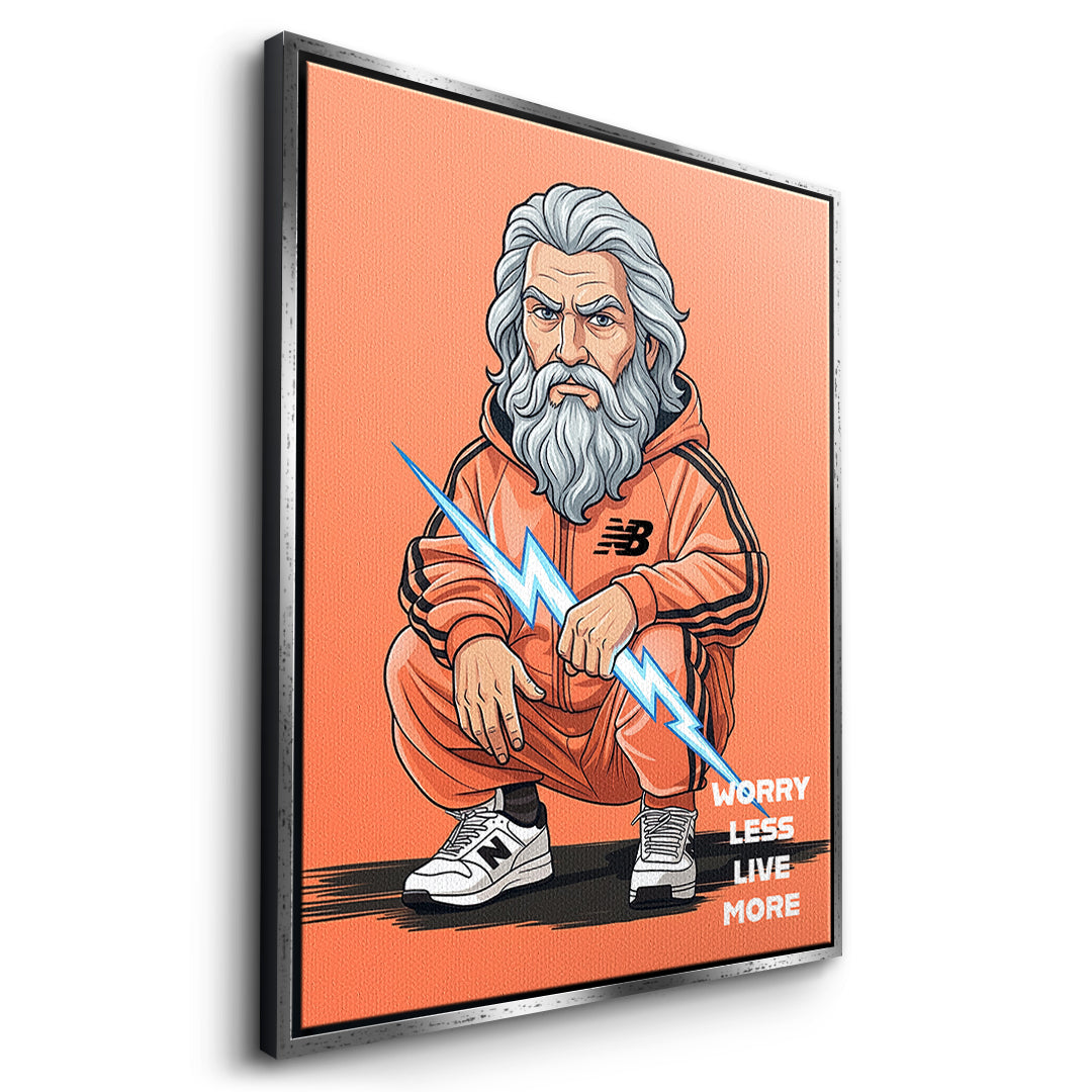 DOTCOMCANVAS Zeus Swag Leinwandbild Seitenansicht silberner Rahmen