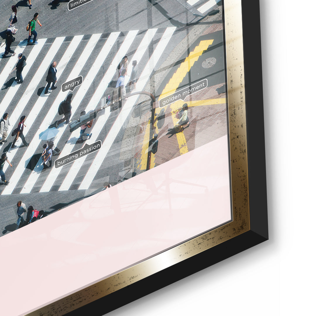 DOTCOMCANVAS Small people thing 2.0 Acrylglasbild Detailansicht Gold
