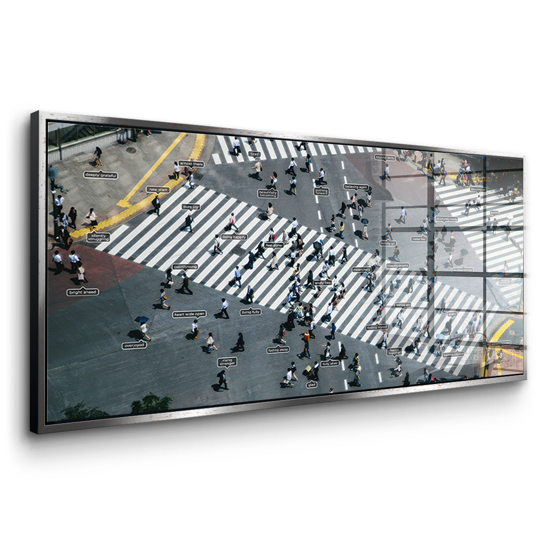 DOTCOMCANVAS Small people thing 2.0 Acrylglasbild Seitenansicht Silber