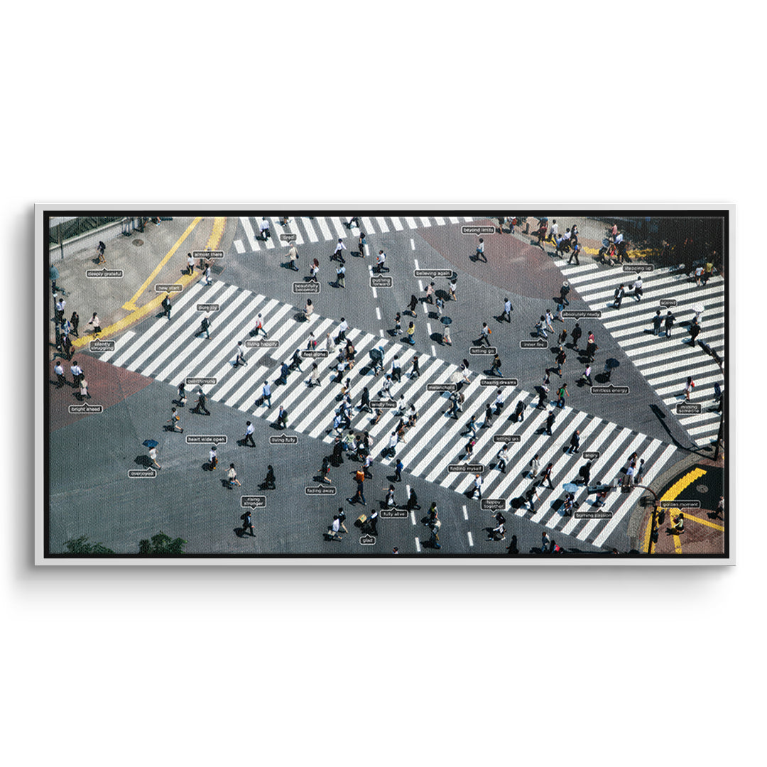 DOTCOMCANVAS Small people thing 2.0 Leinwandbild Vorderansicht weißer Rahmen