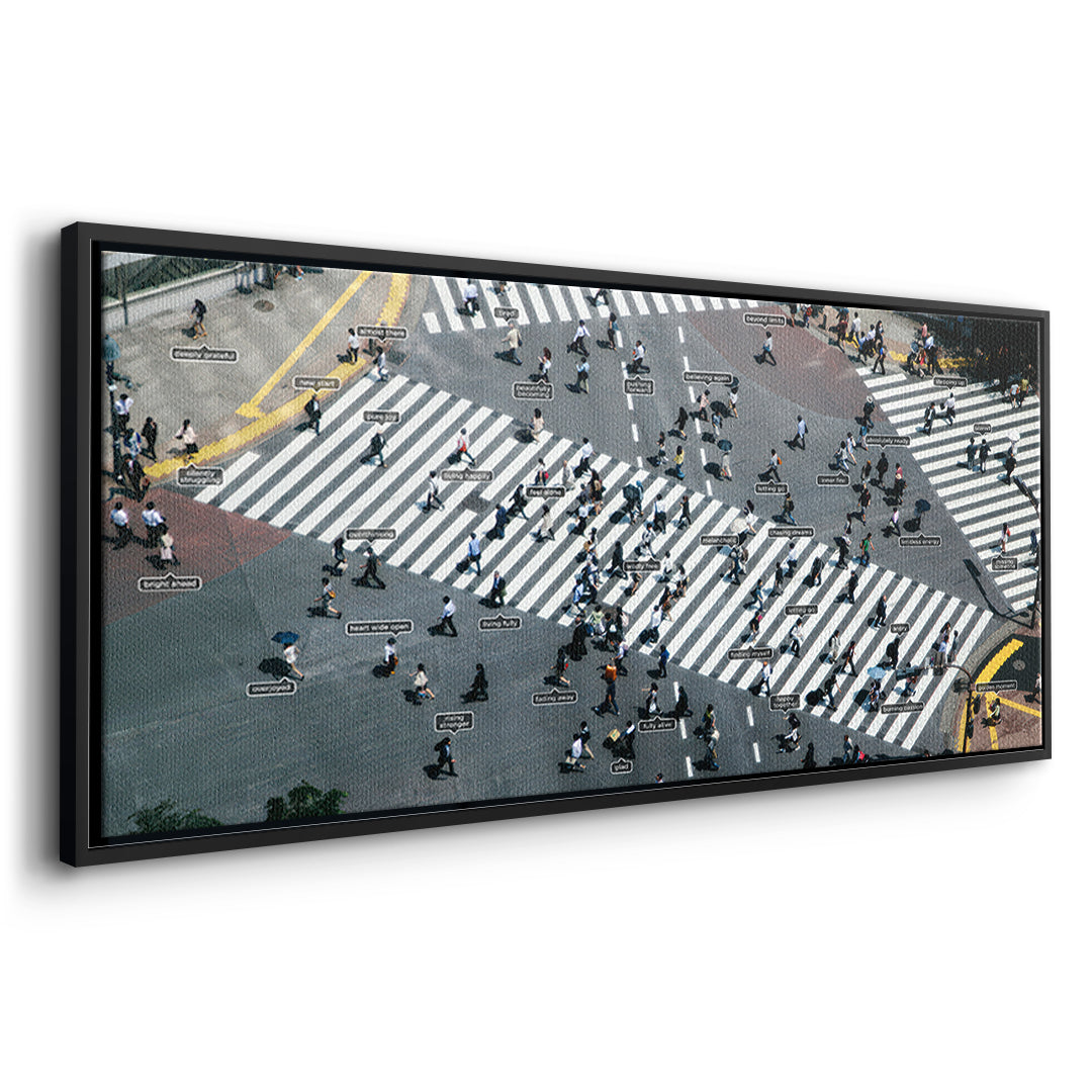 DOTCOMCANVAS Small people thing 2.0 Leinwandbild Seitenansicht schwarzer Rahmen