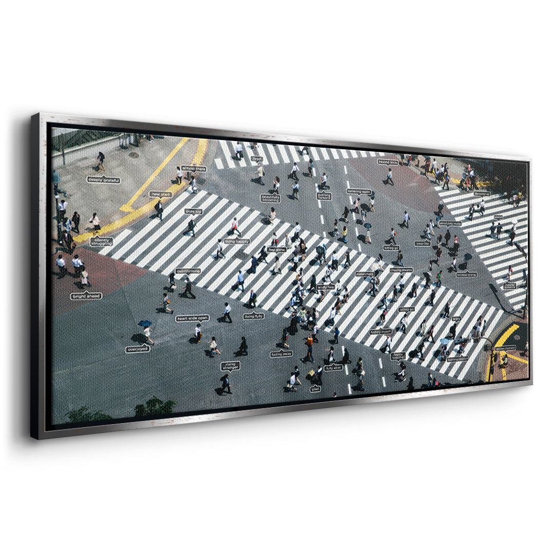 DOTCOMCANVAS Small people thing 2.0 Leinwandbild Seitenansicht Silber