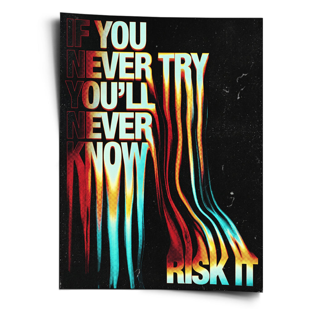 If You Never Try – DOTCOMCANVAS® Premium Poster, Hochformat
