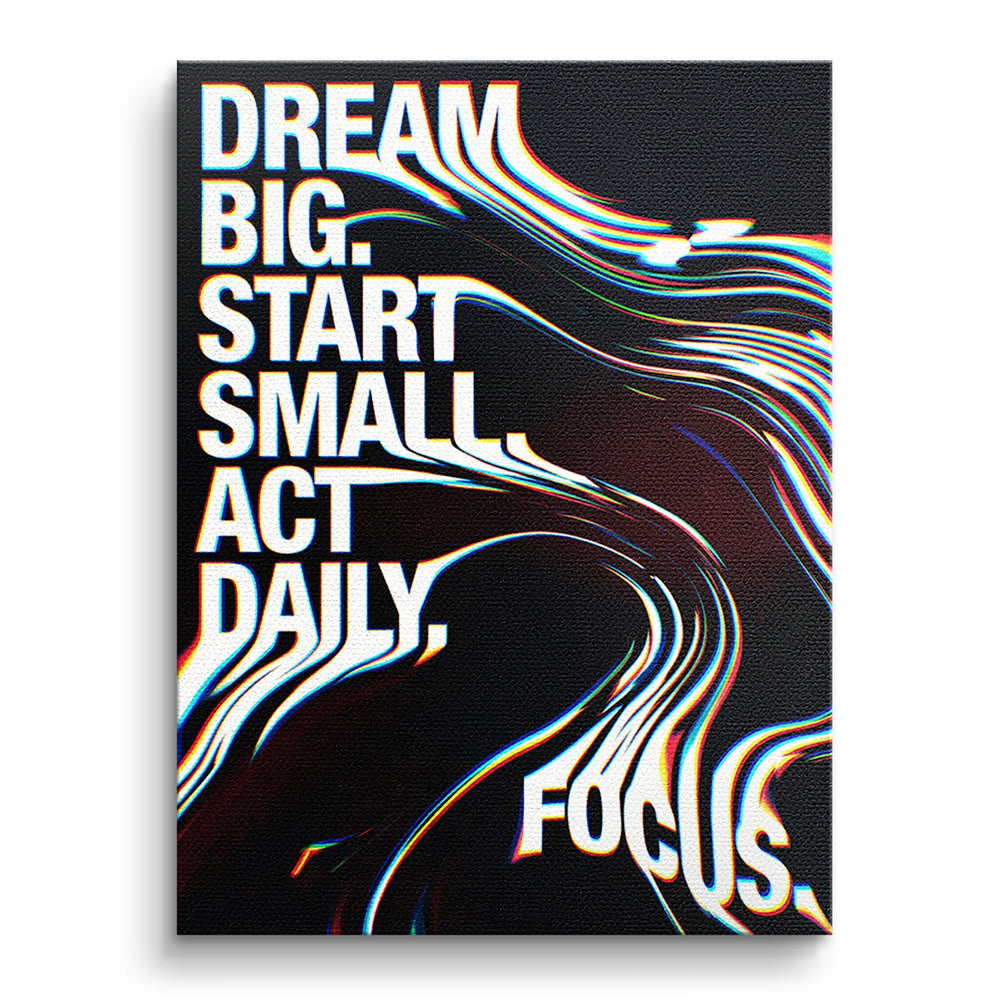 DOTCOMCANVAS Act Daily Leinwandbild Vorderansicht Ohne Rahmen