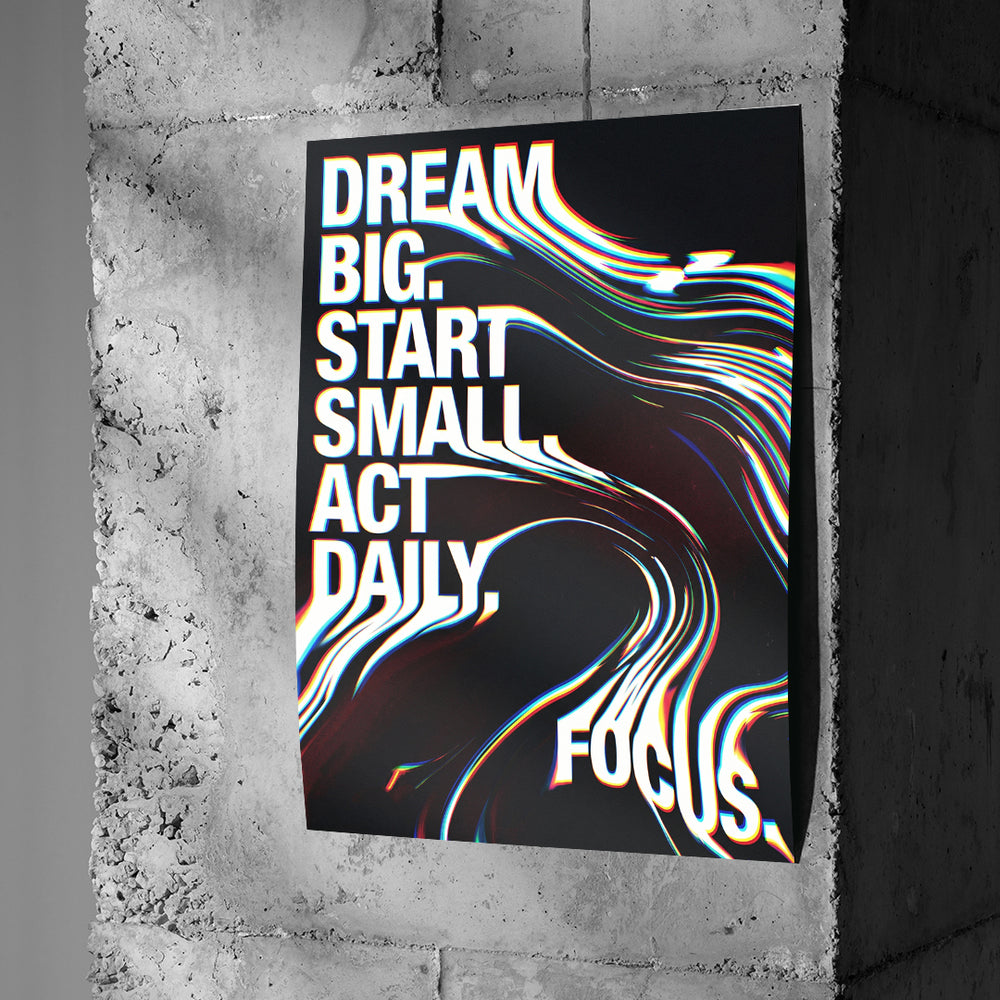 DOTCOMCANVAS Act Daily Poster an Betonwand