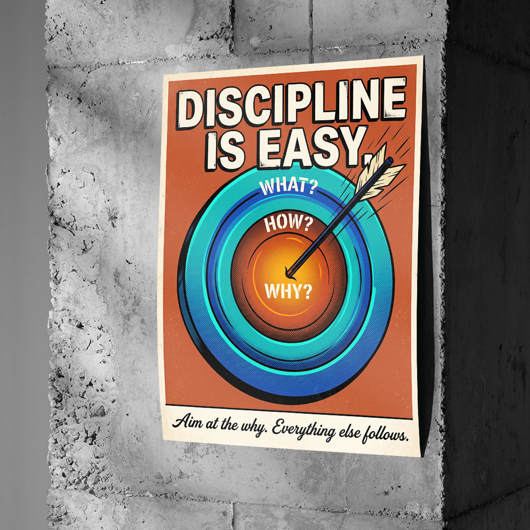 Poster Discipline Is Easy an einer Betonwand