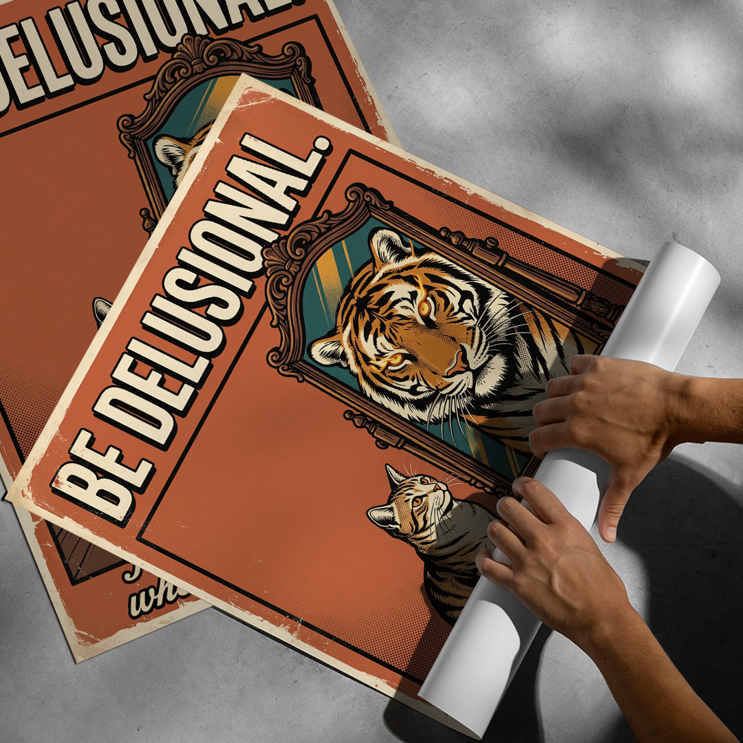 Aufgerolltes Poster Be Delusional