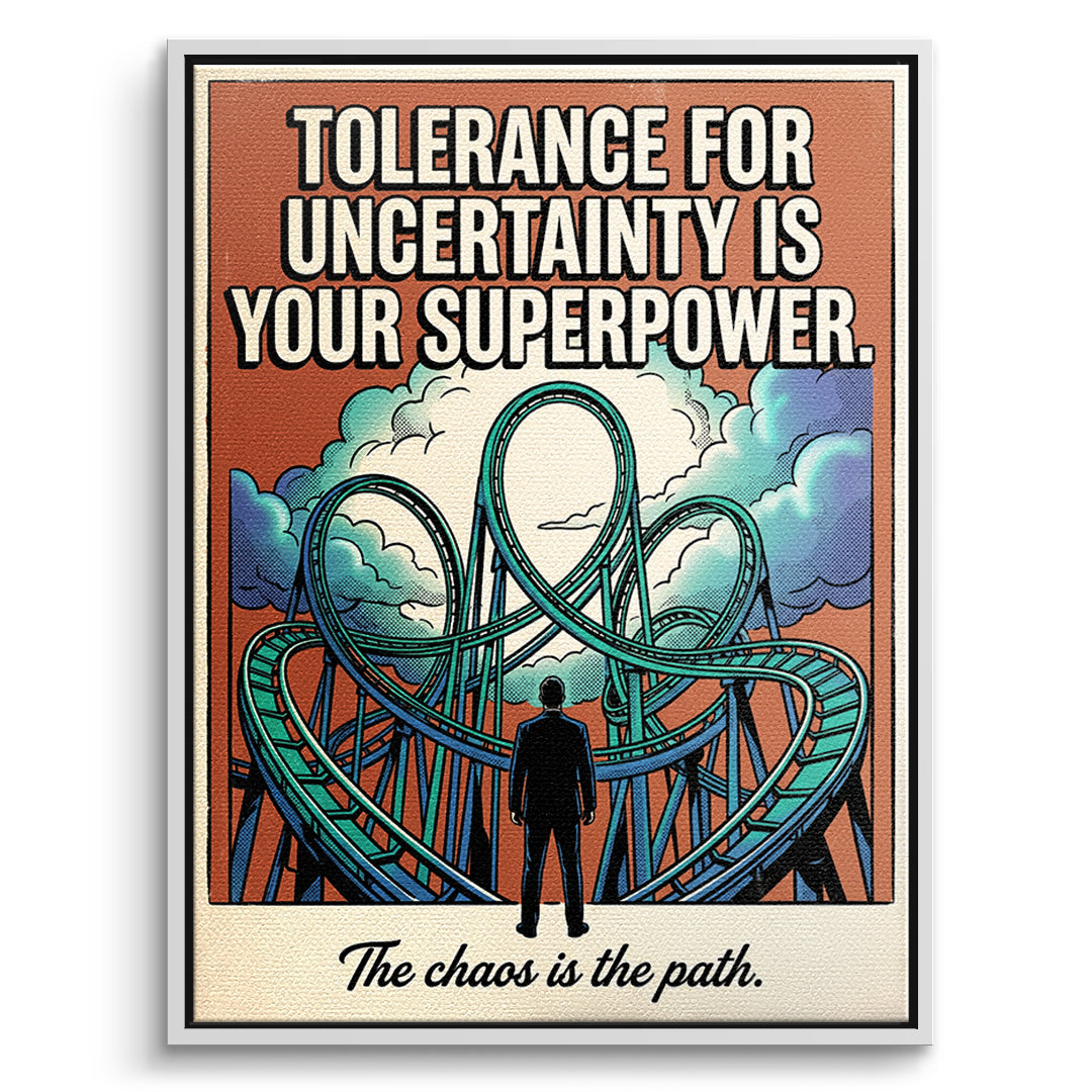 DOTCOMCANVAS Leinwandbild Tolerance For Uncertainty im weißen Premium-Rahmen