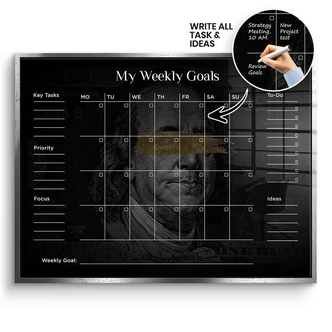 DOTCOMCANVAS Acrylglasbild Success Planner 1.0 (Englisch) im silbernen Premium-Rahmen