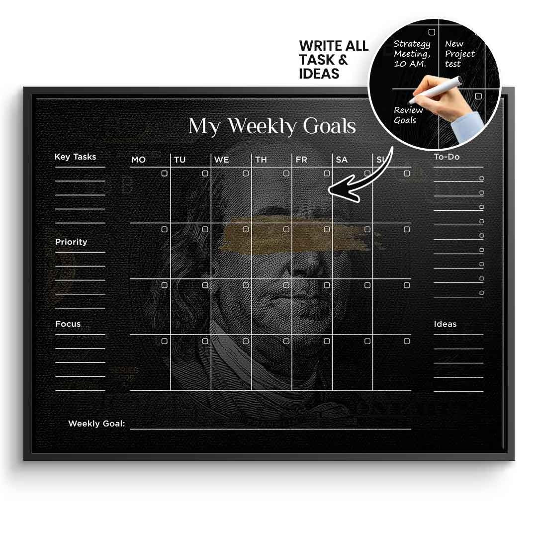 DOTCOMCANVAS Leinwandbild Success Planner 1.0 (Englisch) im schwarzen Premium-Rahmen