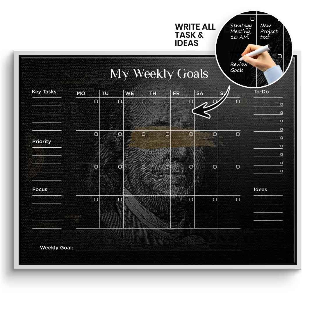 DOTCOMCANVAS Leinwandbild Success Planner 1.0 (Englisch) im weißen Premium-Rahmen