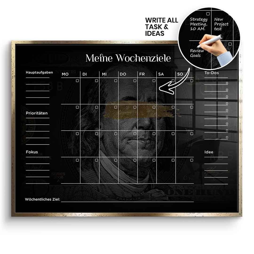 DOTCOMCANVAS Acrylglasbild Success Planner 1.0 (Deutsch) im goldenen Premium-Rahmen