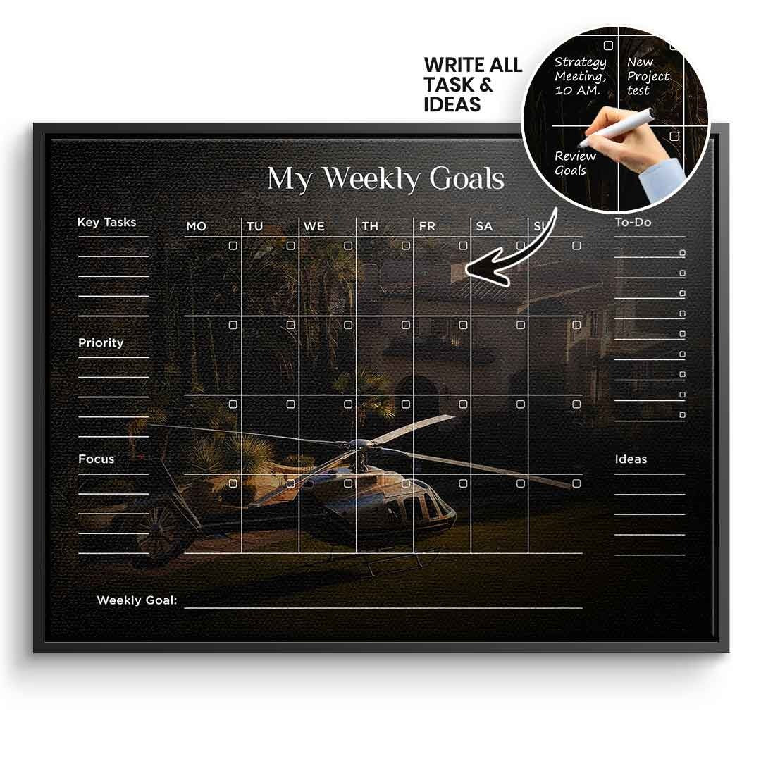 DOTCOMCANVAS Leinwandbild Success Planner 2.0 (Englisch) im schwarzen Premium-Rahmen