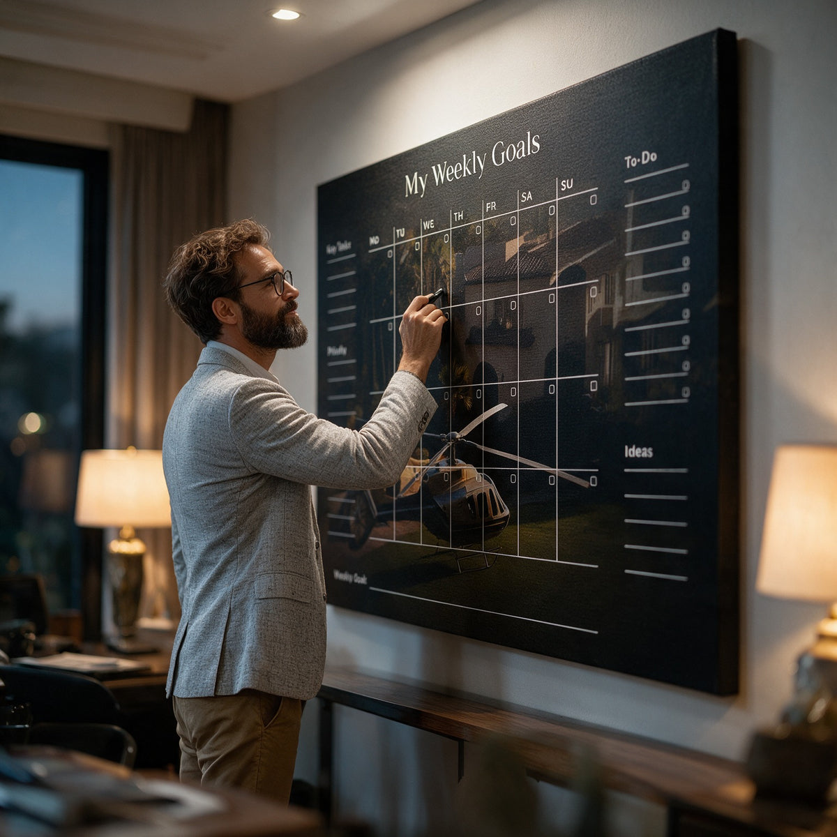 Leinwandbild Success Planner 2.0 (Englisch) an der Wand eines modernen Wohnraums