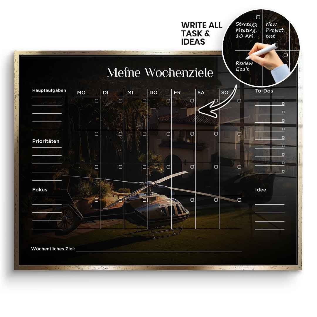 DOTCOMCANVAS Acrylglasbild Success Planner 2.0 (Deutsch) im goldenen Premium-Rahmen