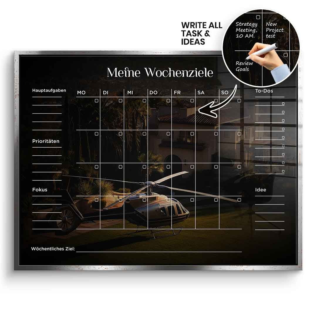 DOTCOMCANVAS Acrylglasbild Success Planner 2.0 (Deutsch) im silbernen Premium-Rahmen