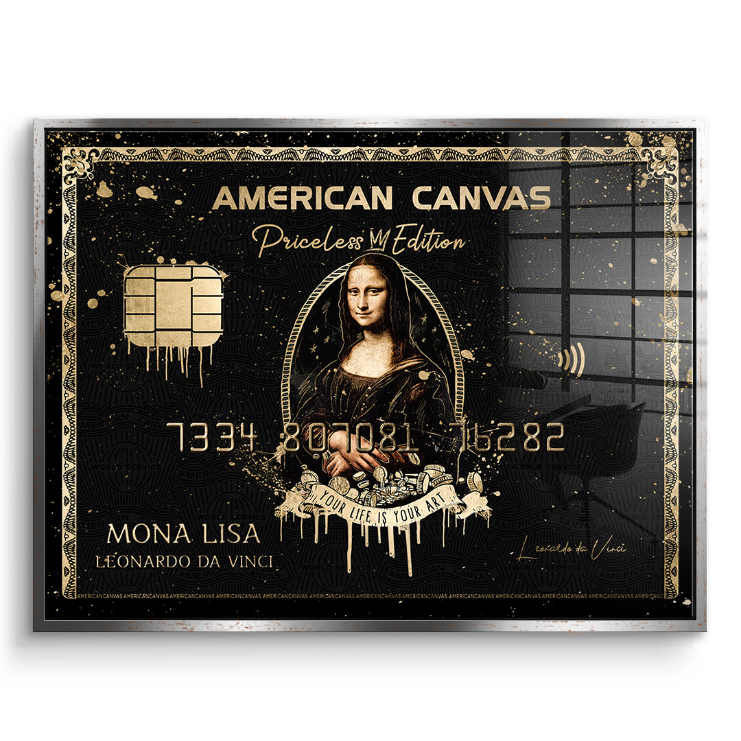 DOTCOMCANVAS Acrylglasbild Royal American Canvas Mona Lisa im silbernen Premium-Rahmen