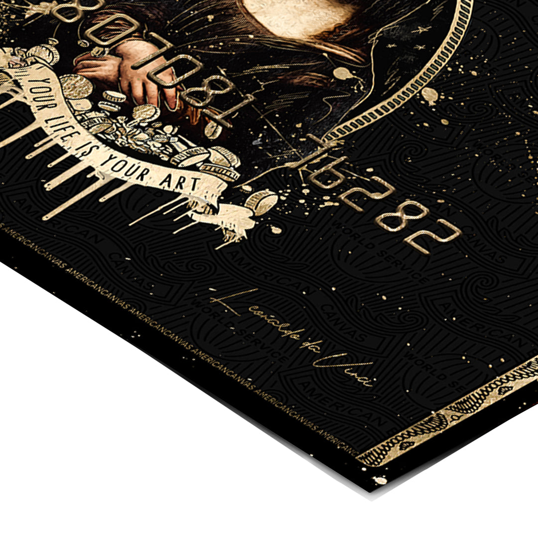 Eckdetail des Posters Royal American Canvas Mona Lisa