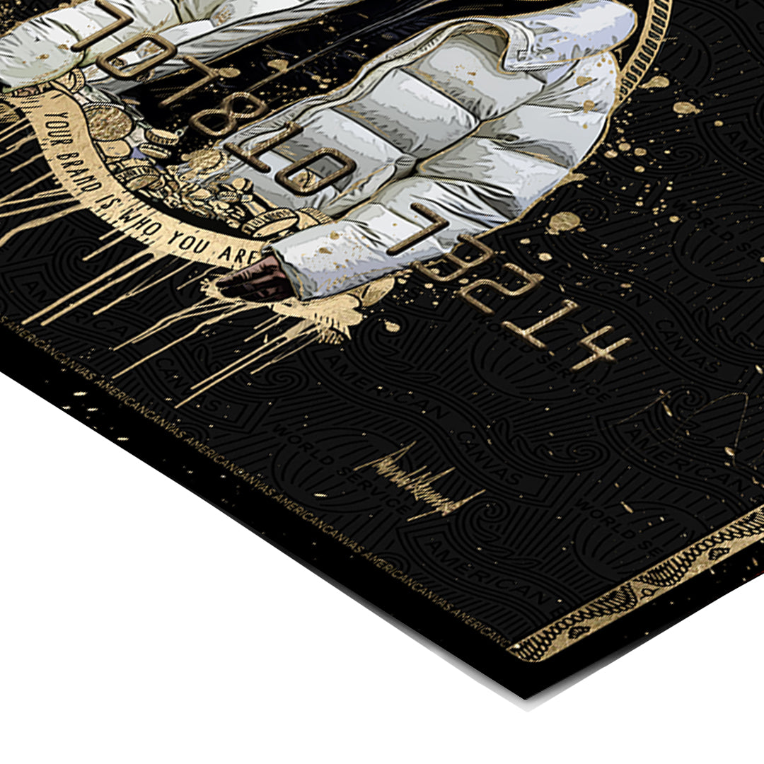 Eckdetail des Posters Royal American Canvas Trump