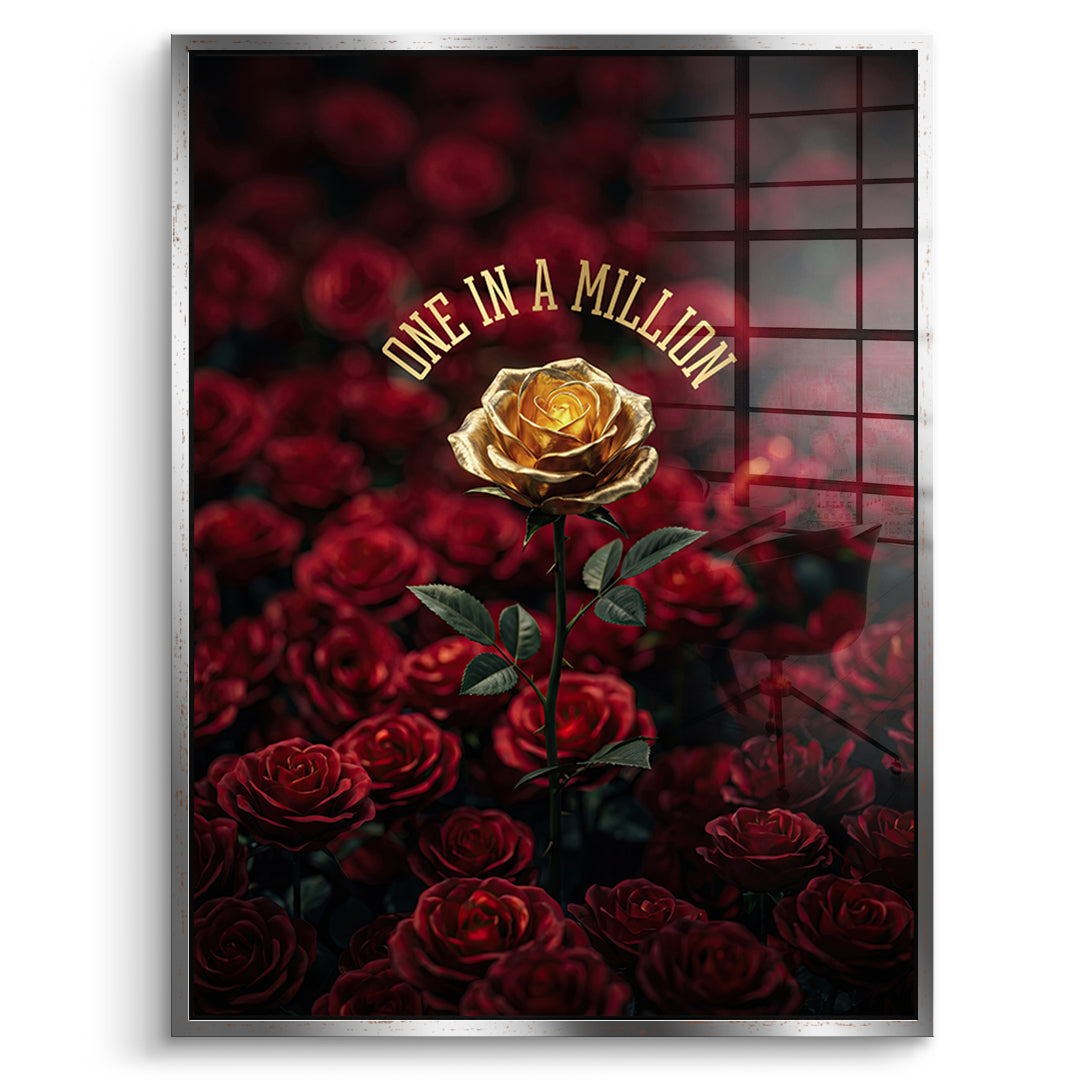 DOTCOMCANVAS Acrylglasbild One in a Million in Red im silbernen Premium-Rahmen