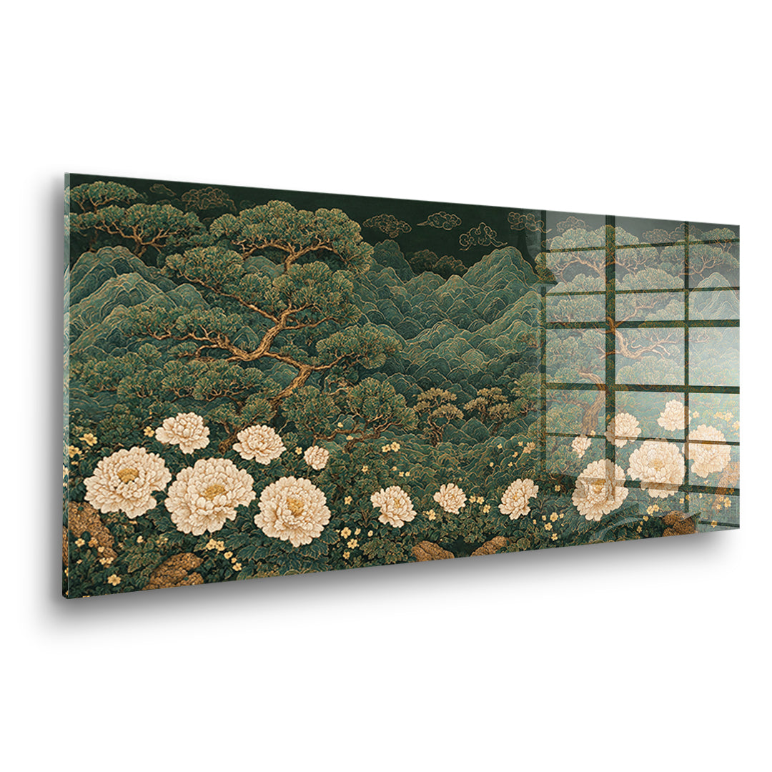 Seitenansicht des Acrylglasbilds Beautiful Garden