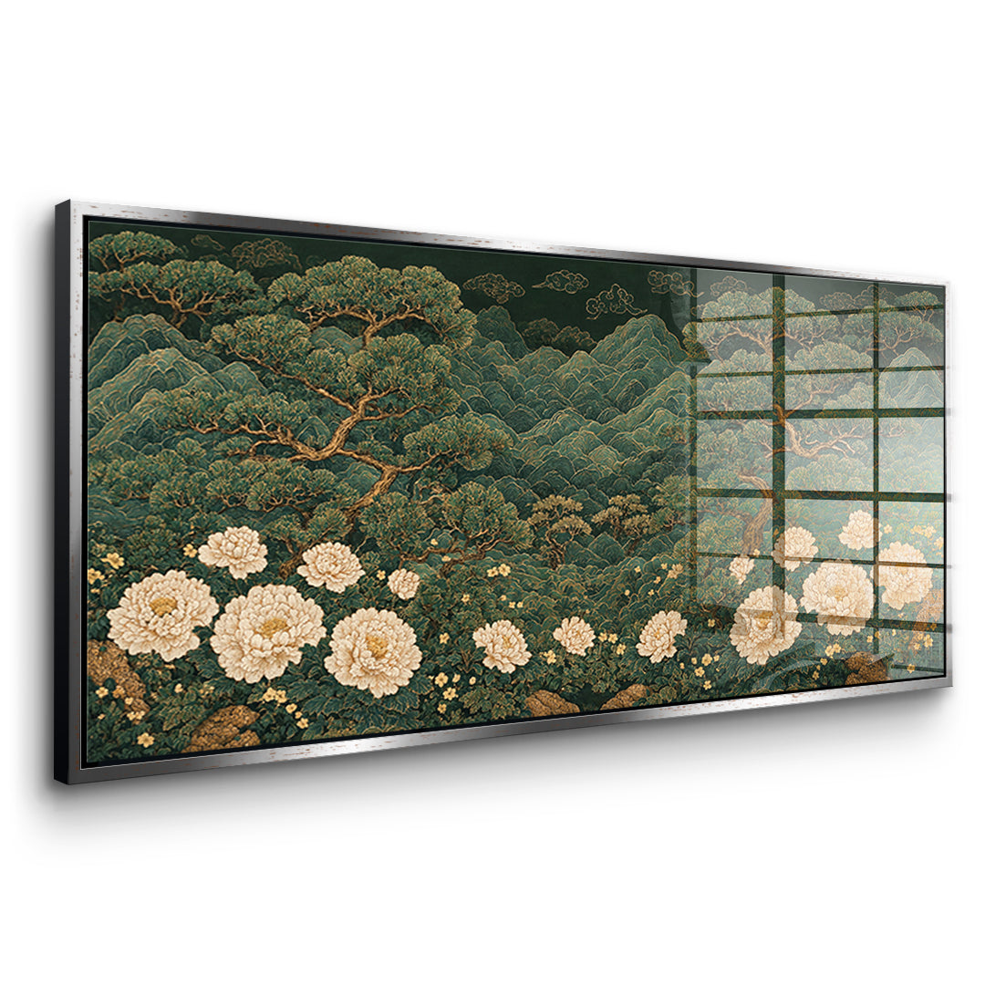 Seitenansicht des Acrylglasbilds Beautiful Garden