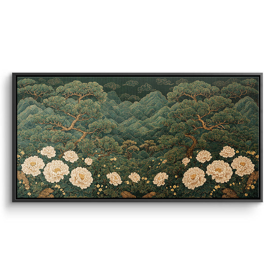 DOTCOMCANVAS Leinwandbild Beautiful Garden im schwarzen Premium-Rahmen