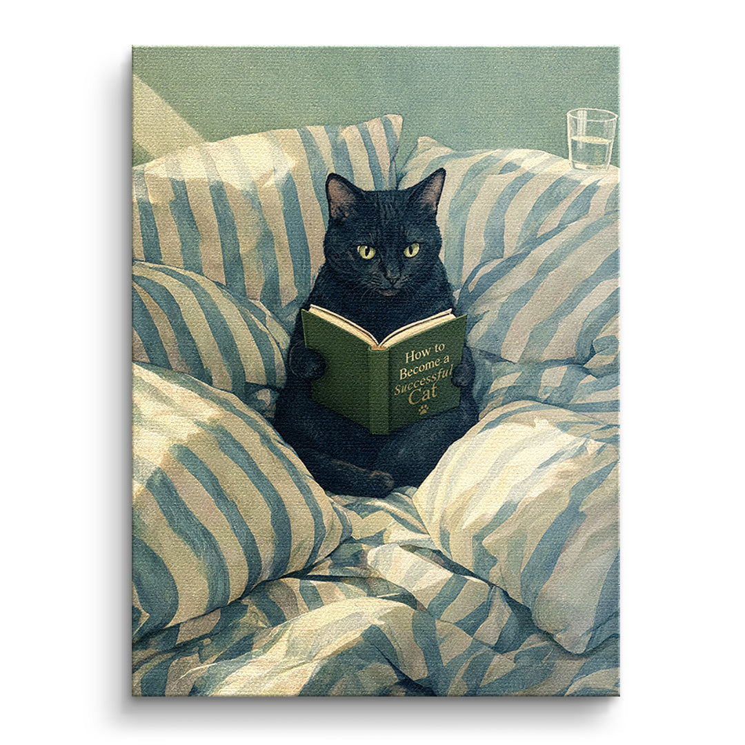 DOTCOMCANVAS Leinwandbild How to Become a Successful Cat ohne Rahmen