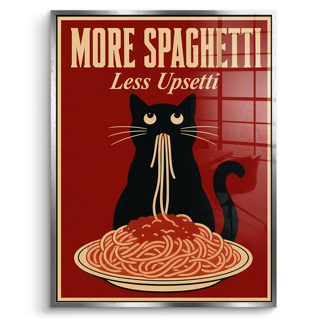 DOTCOMCANVAS Acrylglasbild More Spaghetti Less Upsetti im silbernen Premium-Rahmen