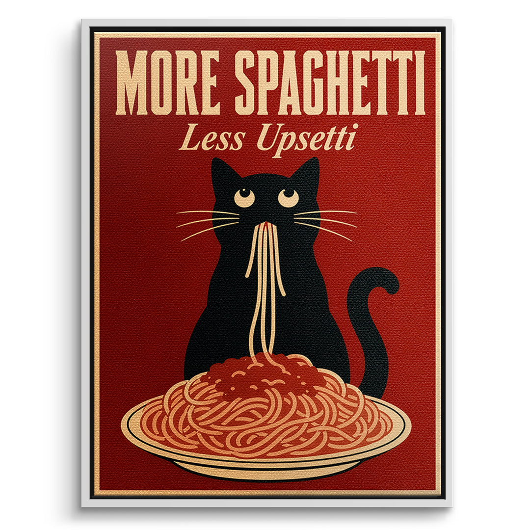 DOTCOMCANVAS Leinwandbild More Spaghetti Less Upsetti im weißen Premium-Rahmen