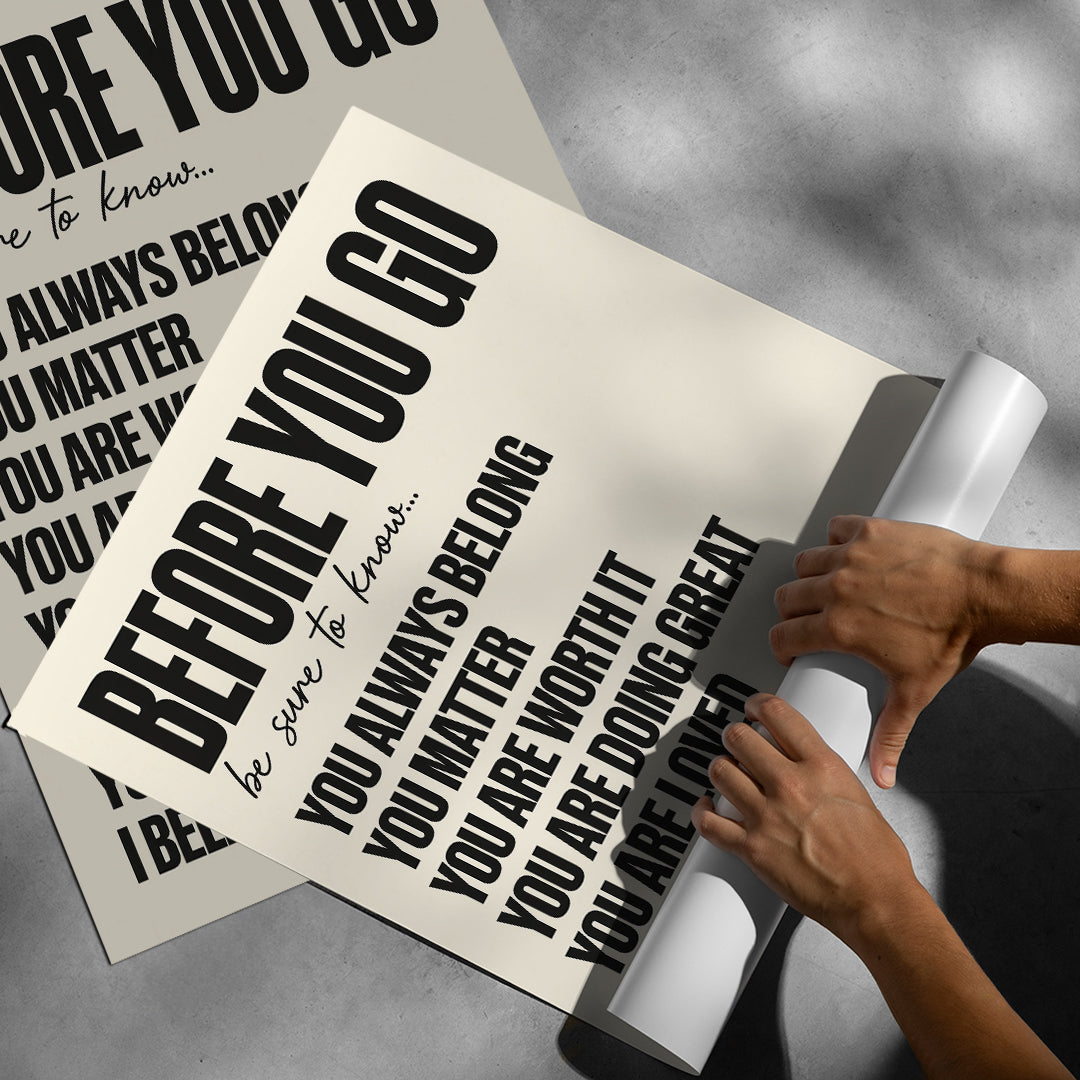 Aufgerolltes Poster Before You Go