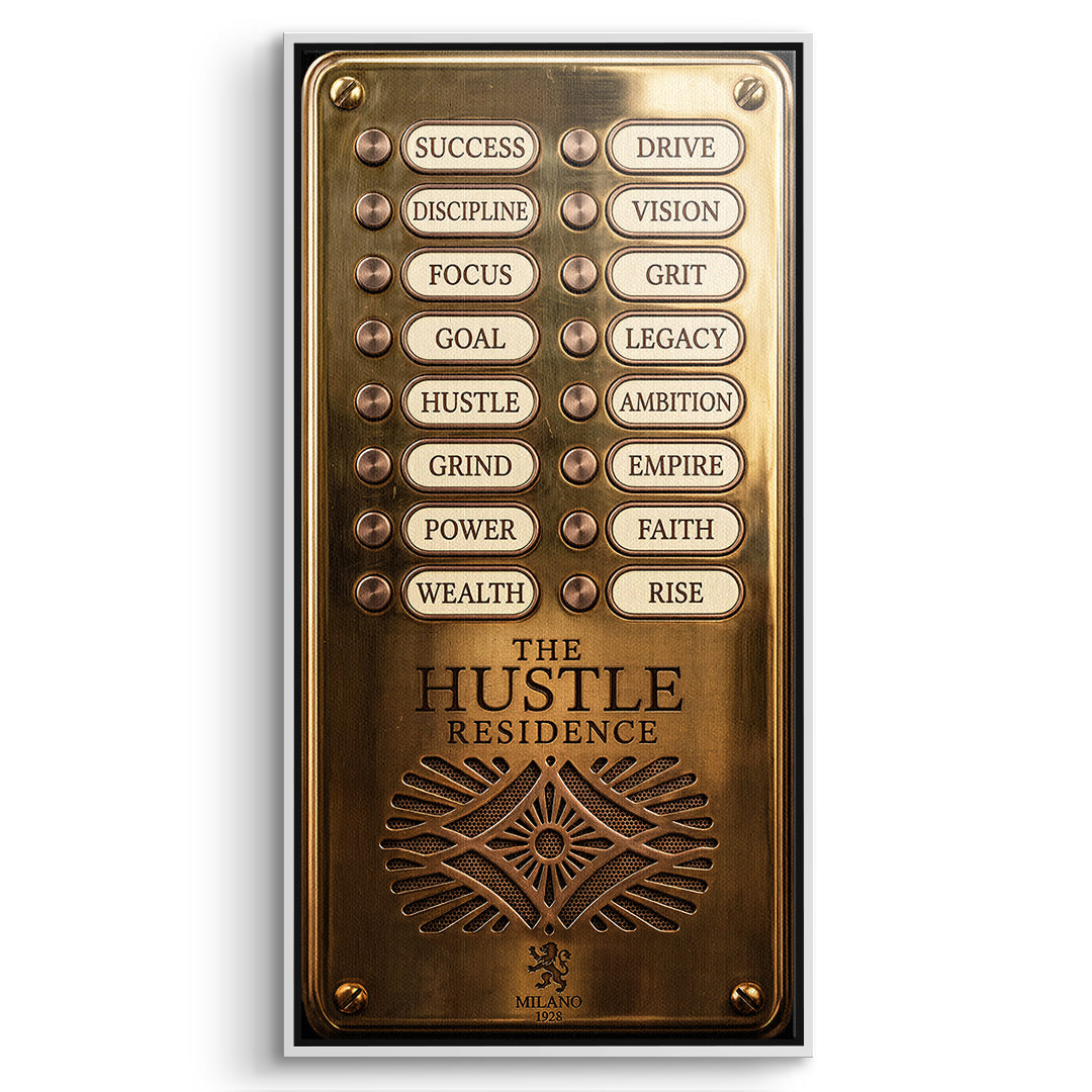 DOTCOMCANVAS Leinwandbild Hustle Residence im weißen Premium-Rahmen