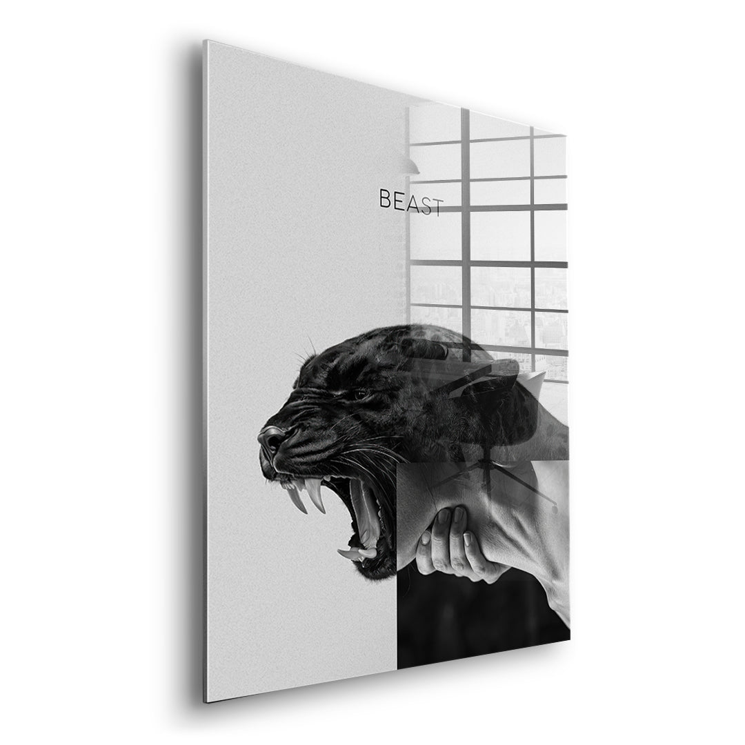 Seitenansicht des Acrylglasbilds Beast Grey ohne Rahmen