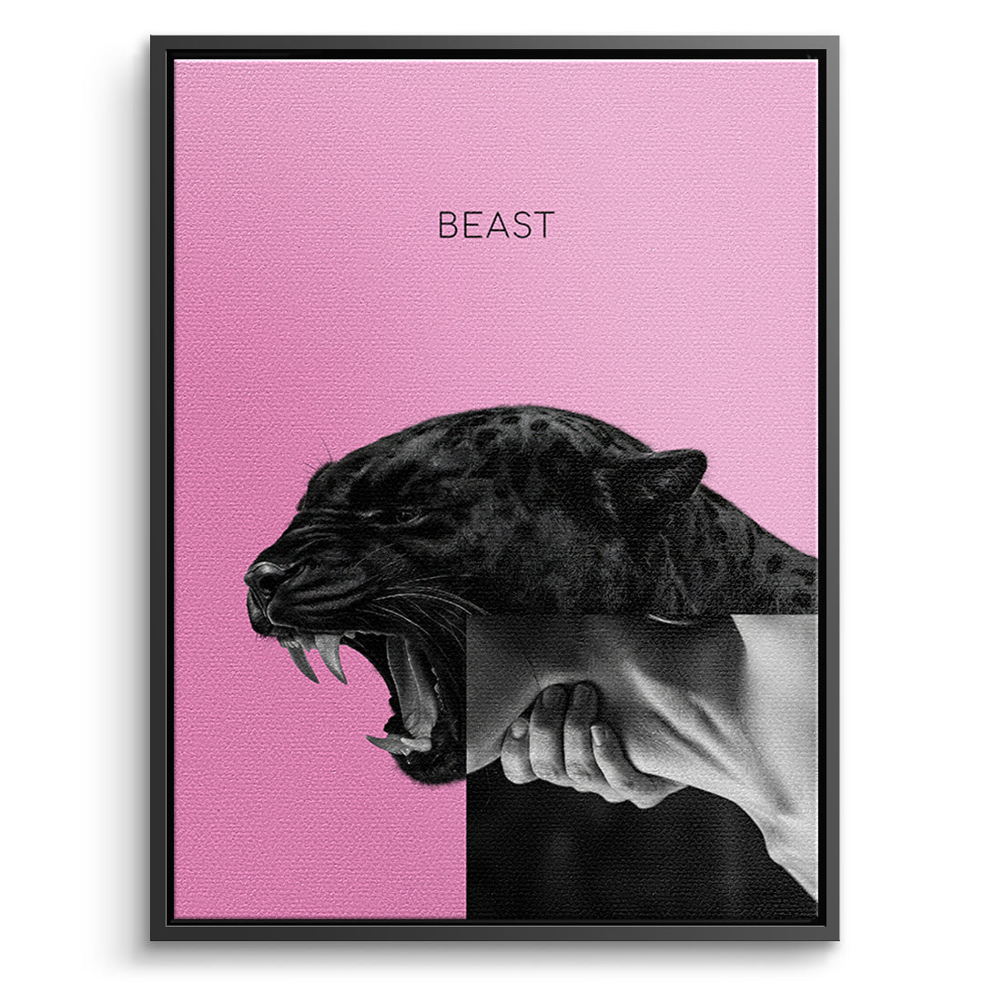DOTCOMCANVAS Leinwandbild Beast Pink im schwarzen Premium-Rahmen