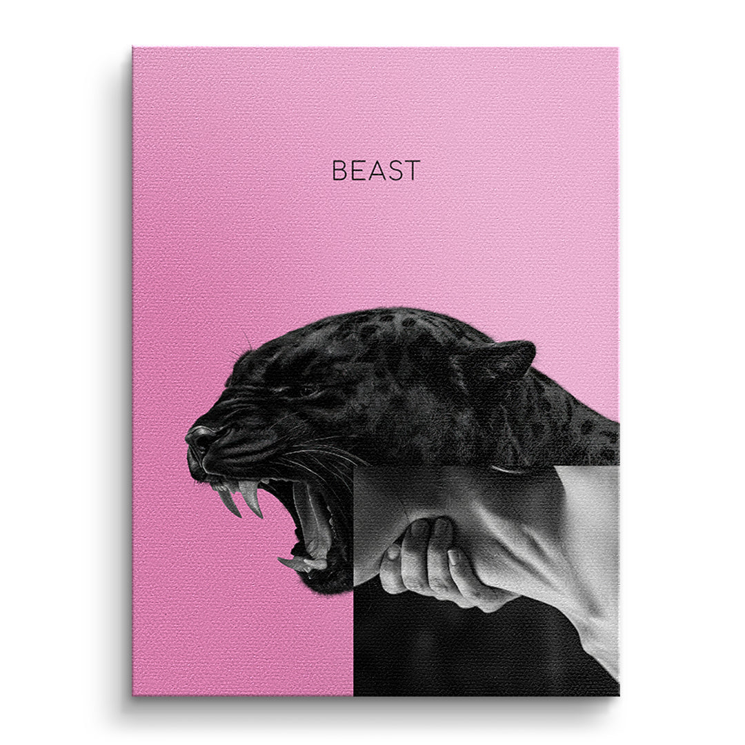 DOTCOMCANVAS Leinwandbild Beast Pink ohne Rahmen