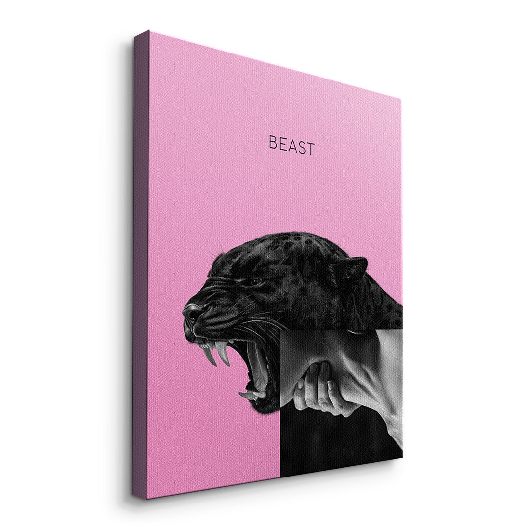 Seitenansicht des Leinwandbilds Beast Pink ohne Rahmen