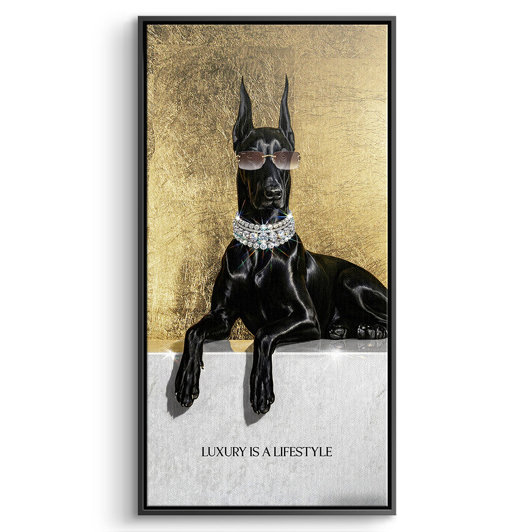 DOTCOMCANVAS Leinwandbild Luxury Is A Lifestyle im schwarzen Premium-Rahmen