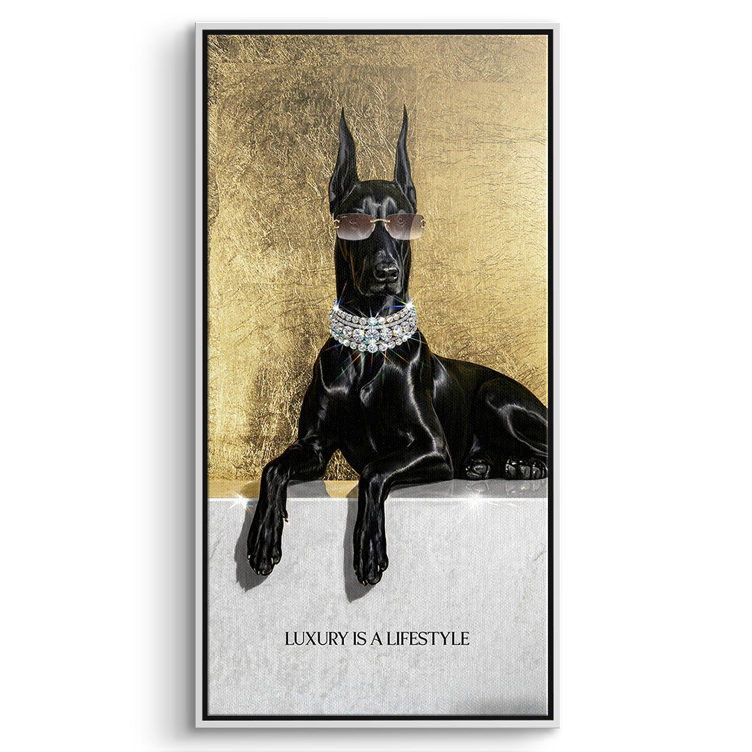 DOTCOMCANVAS Leinwandbild Luxury Is A Lifestyle im weißen Premium-Rahmen