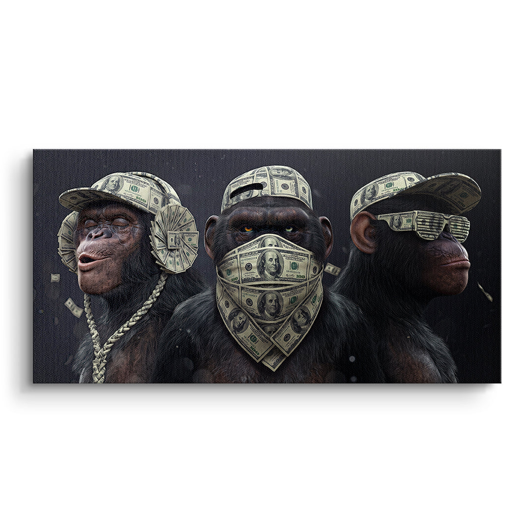 DOTCOMCANVAS Leinwandbild Three Wise Monkeys ohne Rahmen