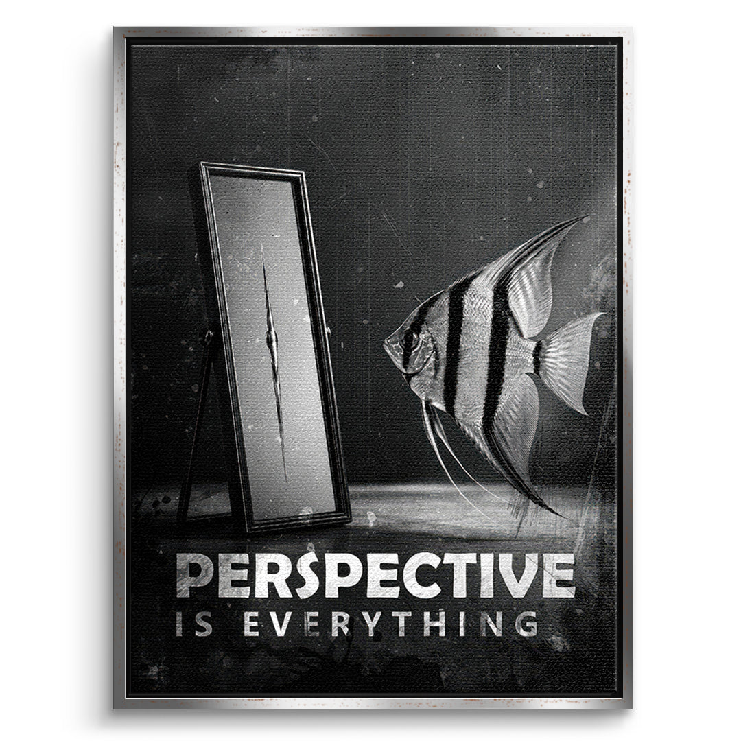 DOTCOMCANVAS Leinwandbild Perspective Is Everything (Englisch) im silbernen Premium-Rahmen