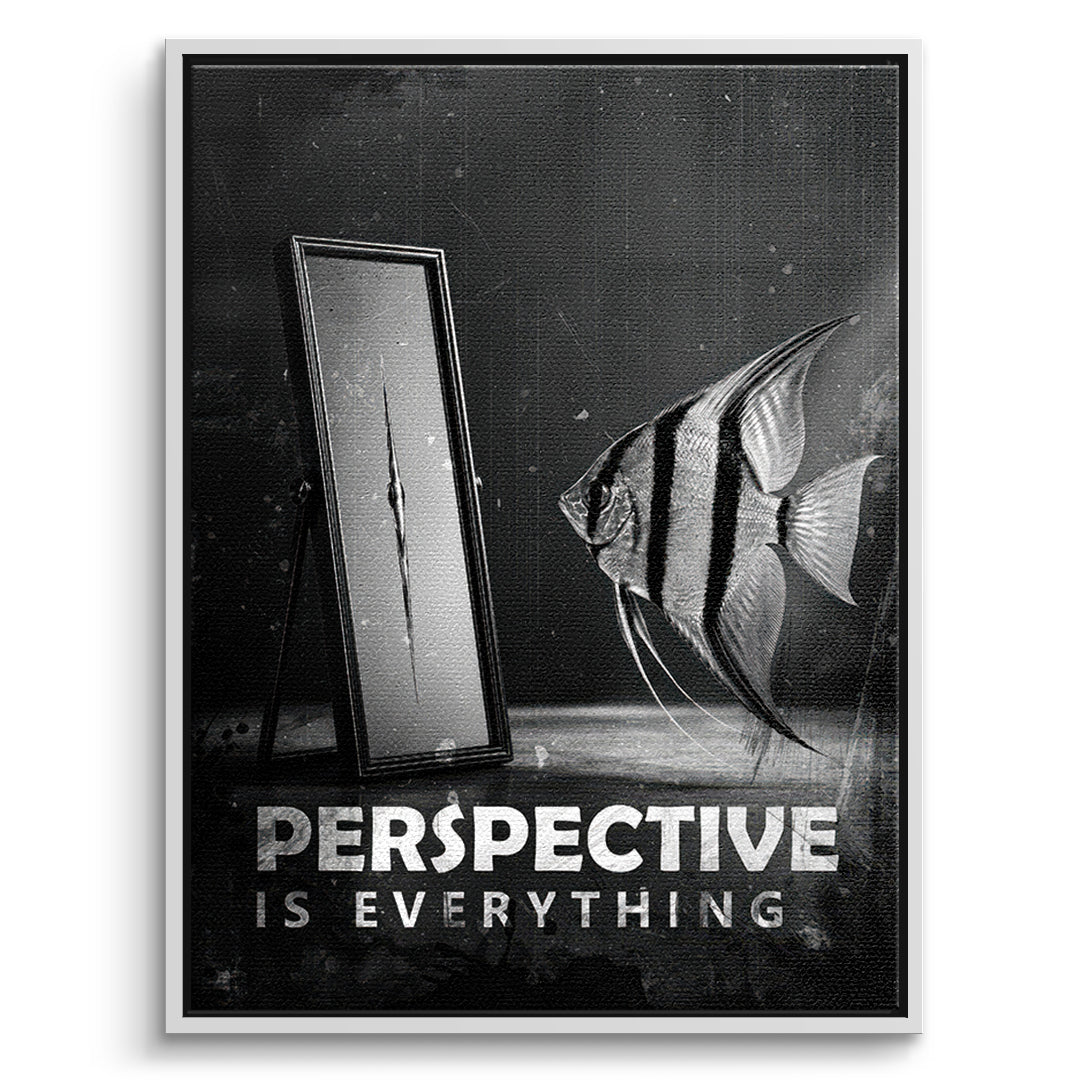 DOTCOMCANVAS Leinwandbild Perspective Is Everything (Englisch) im weißen Premium-Rahmen