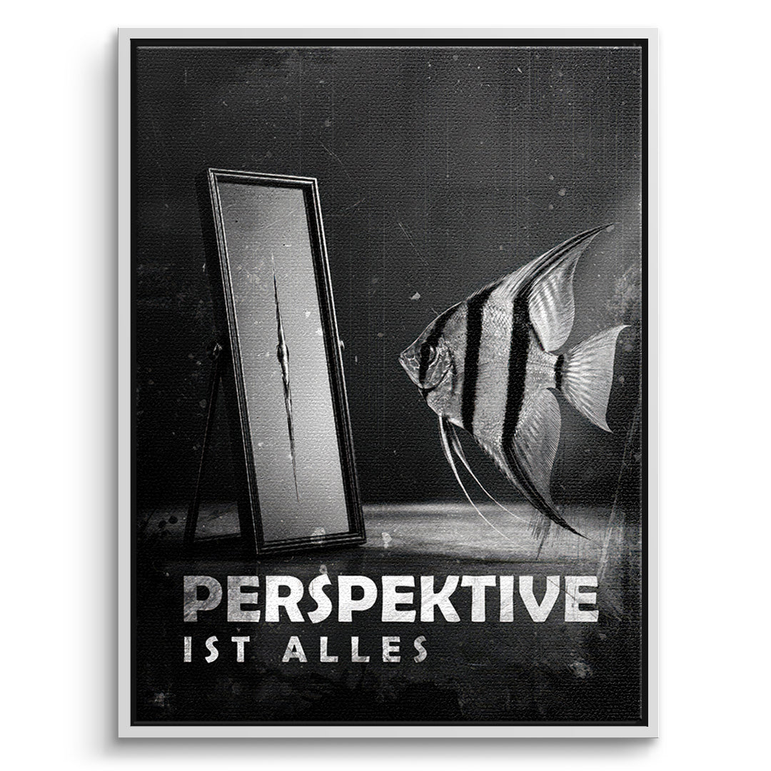 DOTCOMCANVAS Leinwandbild Perspective Is Everything (Deutsch) im weißen Premium-Rahmen