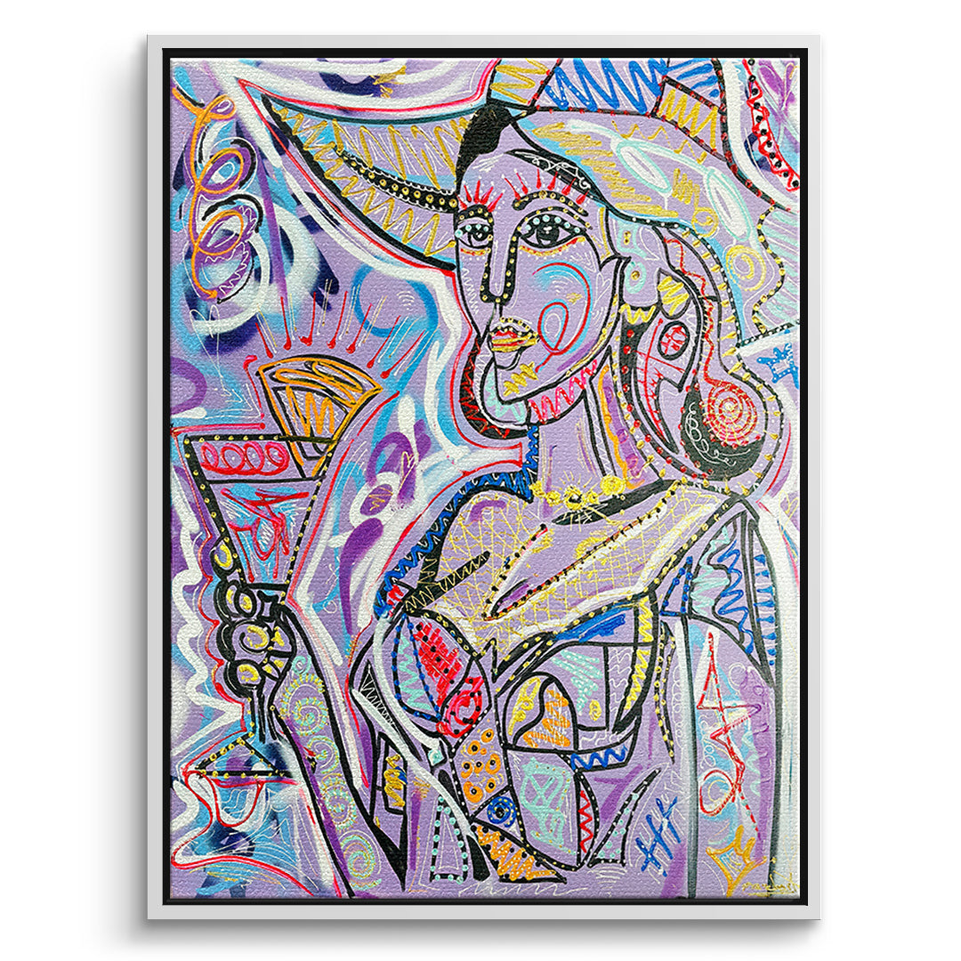 DOTCOMCANVAS Leinwandbild Cubist Cocktail Hour im weißen Premium-Rahmen