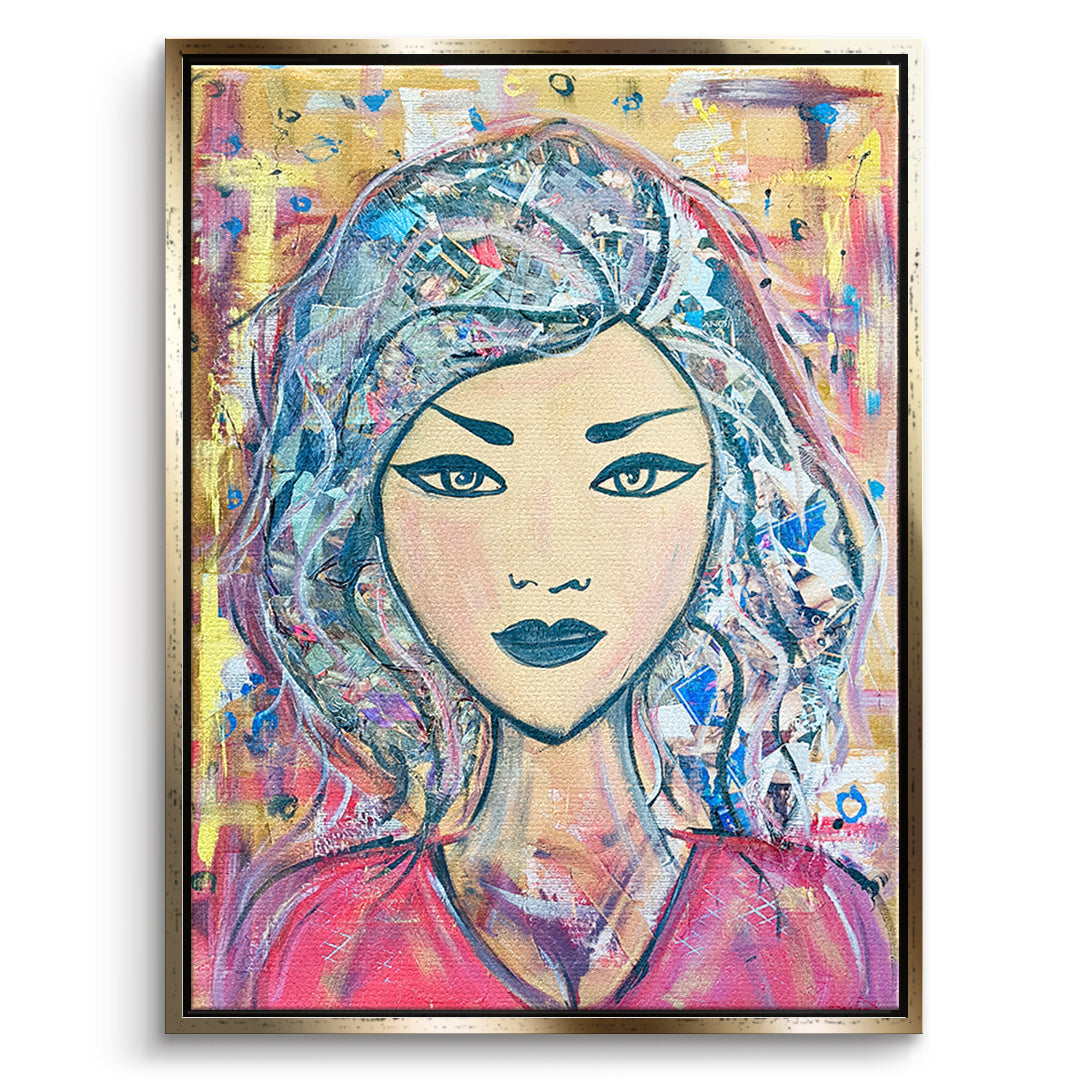 DOTCOMCANVAS Leinwandbild Headlines And Dreams im goldenen Premium-Rahmen