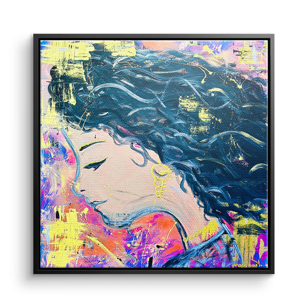 DOTCOMCANVAS Leinwandbild Midnight Waves im schwarzen Premium-Rahmen