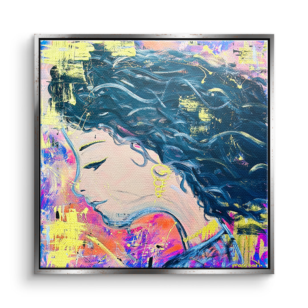 DOTCOMCANVAS Leinwandbild Midnight Waves im silbernen Premium-Rahmen