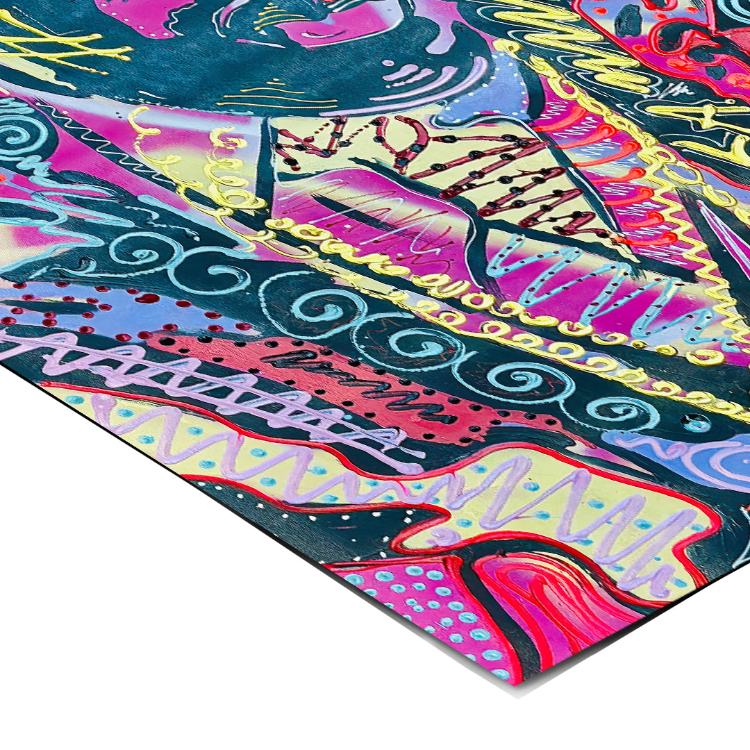 Eckdetail des Posters Neon Gentleman