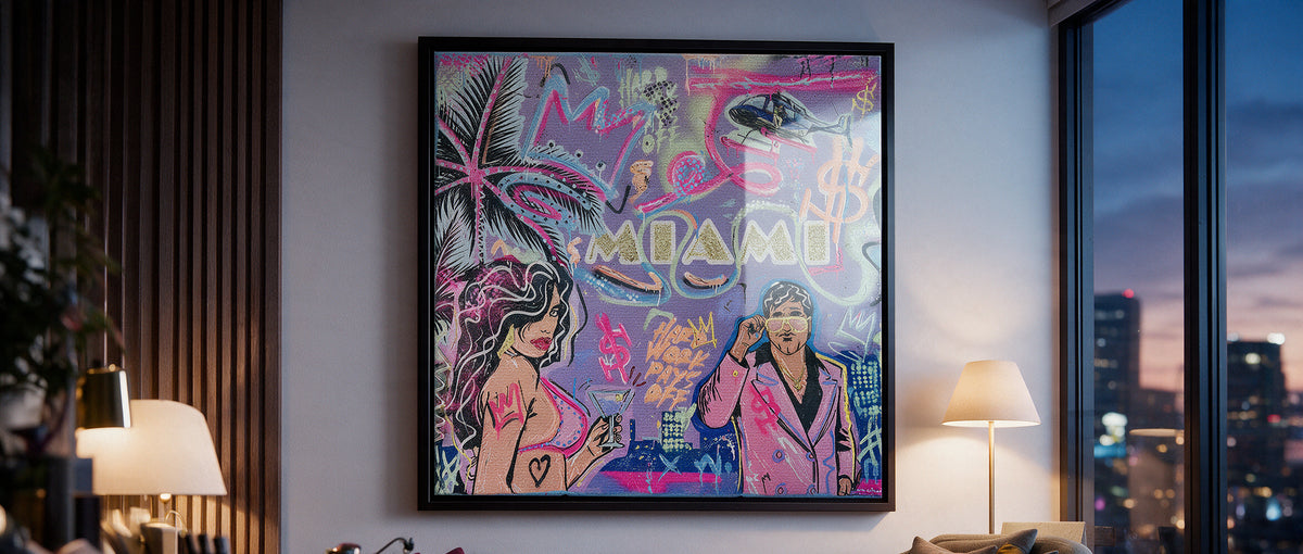 Acrylglasbild Miami Money Website Banner