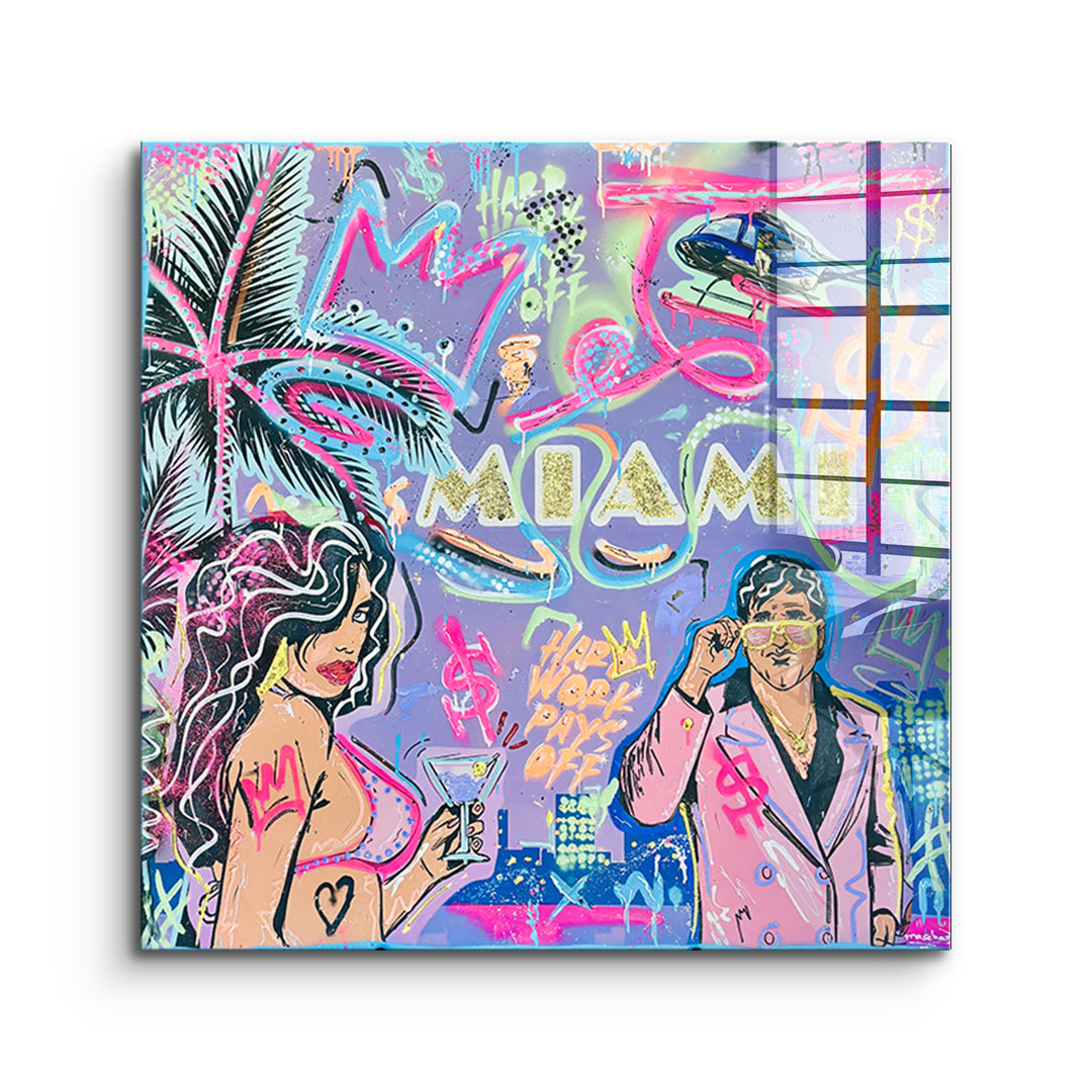 DOTCOMCANVAS Acrylglasbild Miami Money ohne Rahmen